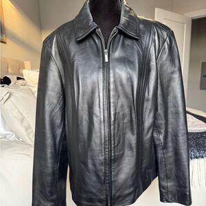 Croft & Barrow Men's Black Leather Jacket
